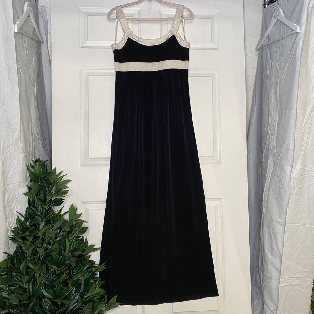 Max & Cleo Black & White Jersey Knit Formal Column Dress Size 10